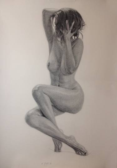 Original Figurative Nude Drawings by Emanuel-Alexandru Gliga