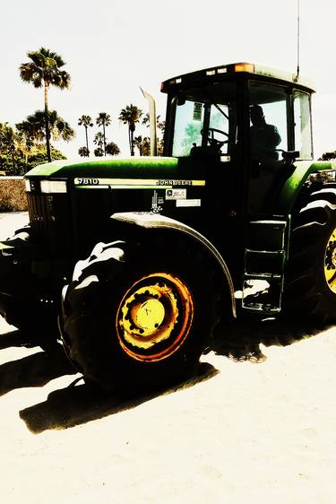 beach tractor: midday long beach;  iphone photo manipulated in photoshop thumb