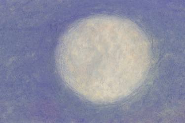 montrose california: the moon; plein air pastel drawing on paper thumb