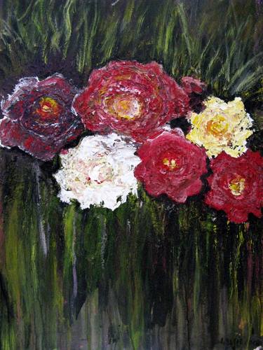 Original Abstract Floral Paintings by Leslie Fehler