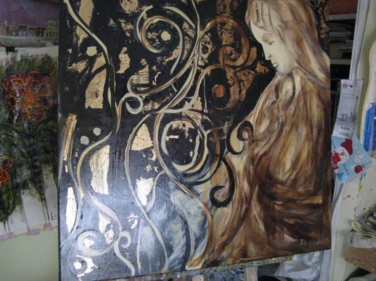 Original Expressionism Fantasy Painting by Leslie Fehler