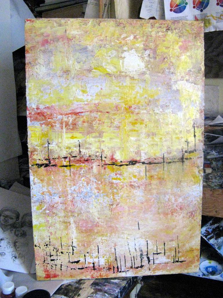 Original Abstract Language Painting by Leslie Fehler