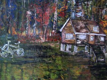 Original Abstract Expressionism Rural life Paintings by Leslie Fehler