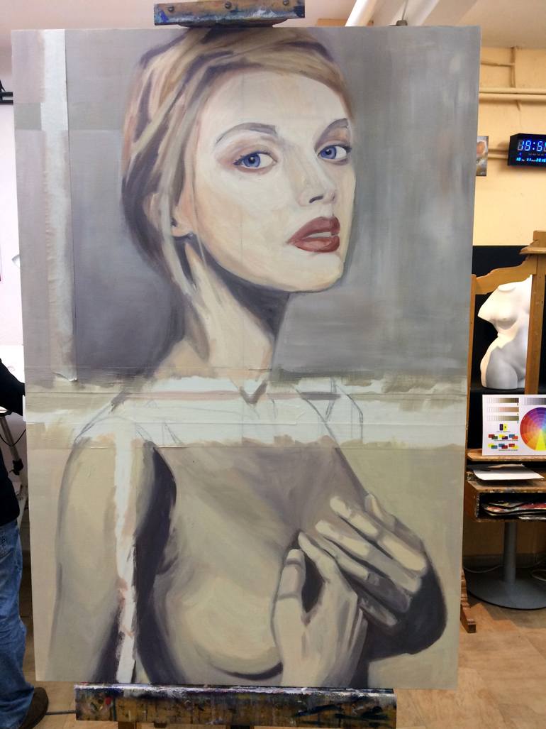 Original Conceptual People Painting by Cristina Lopez De Las Heras