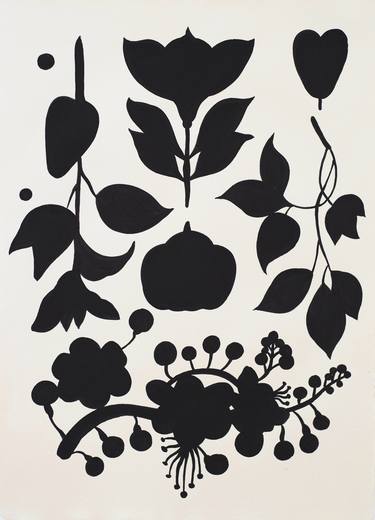 Original Black & White Botanic Paintings by Blandine Bardeau