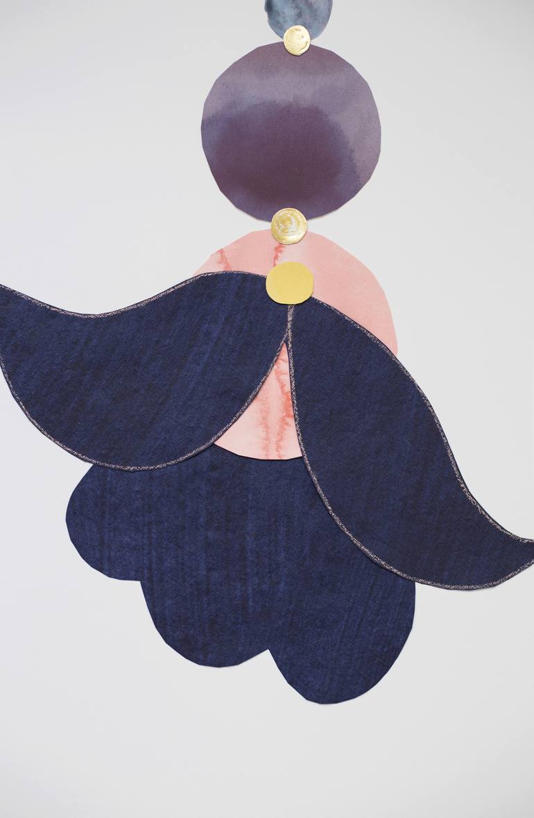 Original botanical Abstract Collage by Blandine Bardeau
