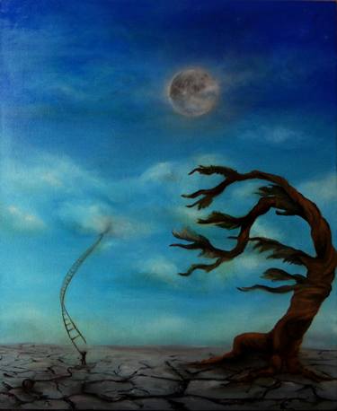 Original Surrealism Tree Painting by Marta Jamroziak