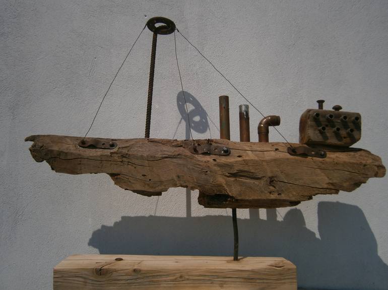 Original Modern Boat Sculpture by Dimitris  Kouftas