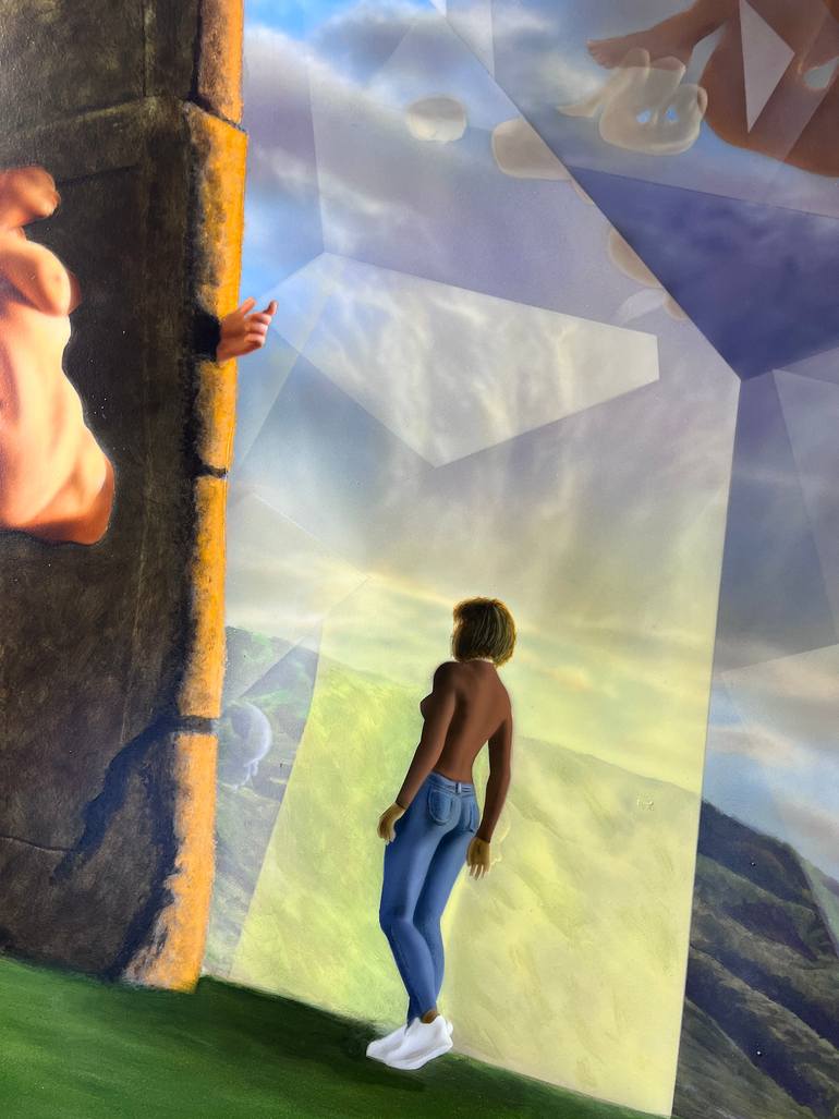 Original Conceptual Science/Technology Painting by Giampiero Abate