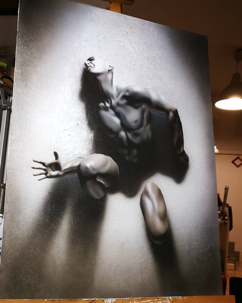 Original Conceptual Nude Painting by Giampiero Abate