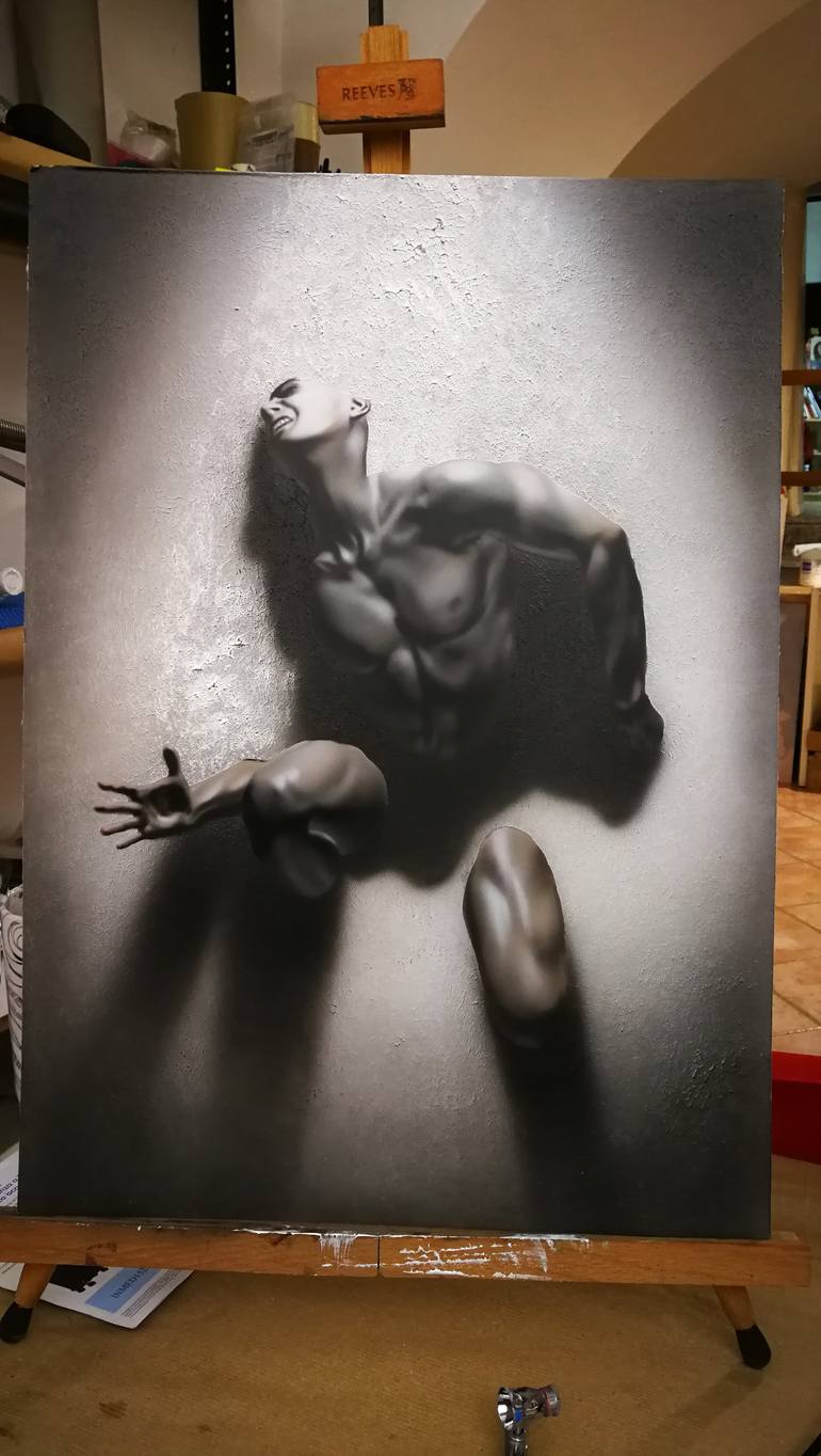 Original Conceptual Nude Painting by Giampiero Abate