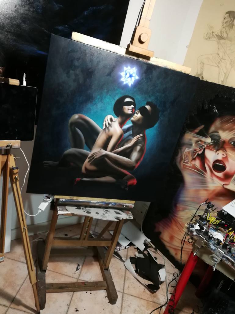 Original Conceptual Love Painting by Giampiero Abate