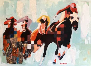 Original Cubism Horse Paintings by catrine näsmark