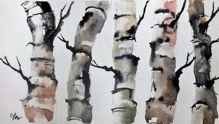 Silver Birches Painting by james lagasse | Saatchi Art