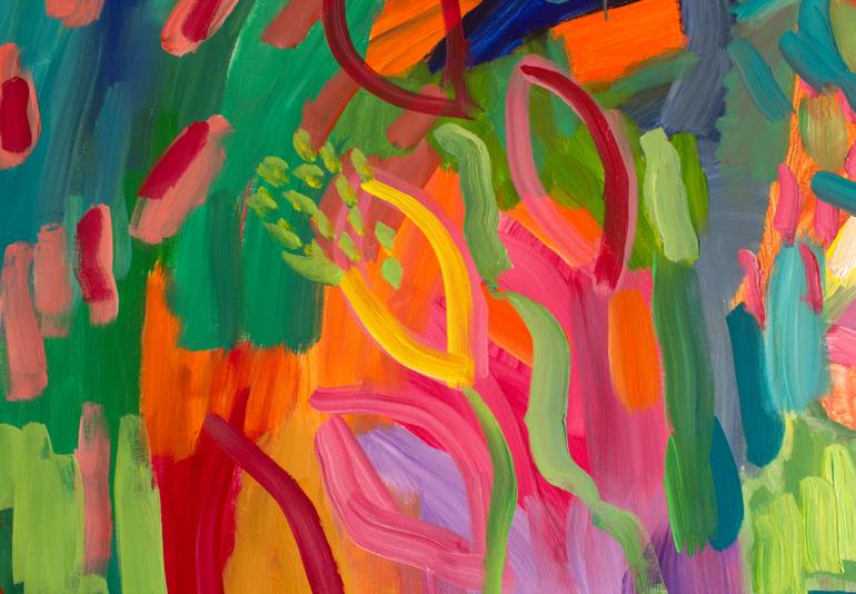 Original Expressionism Garden Painting by Simonida Djordjevic