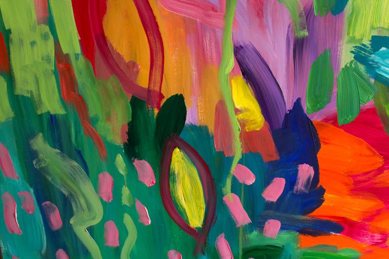 Original Expressionism Garden Painting by Simonida Djordjevic