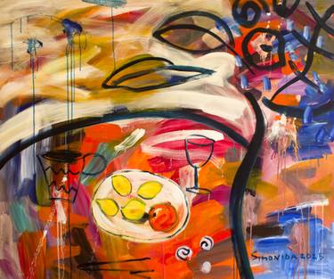 Original Fauvism Still Life Paintings by Simonida Djordjevic