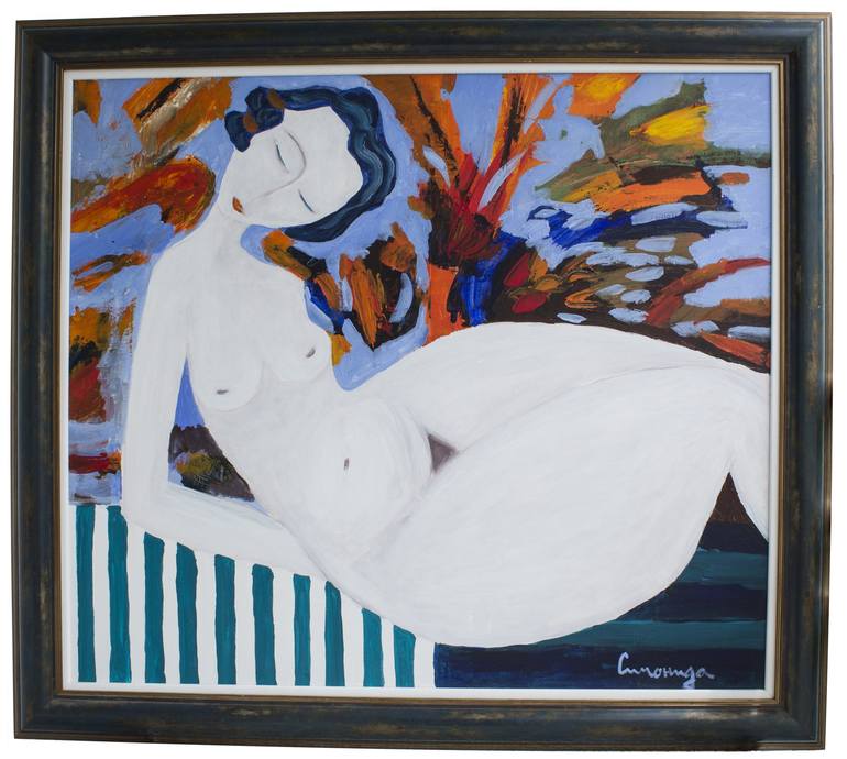 Original Expressionism Nude Painting by Simonida Djordjevic