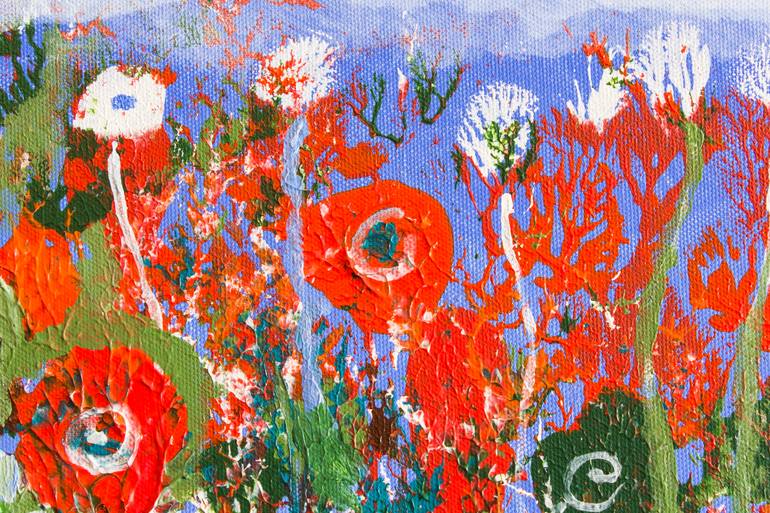 Original Abstract Floral Painting by Simonida Djordjevic