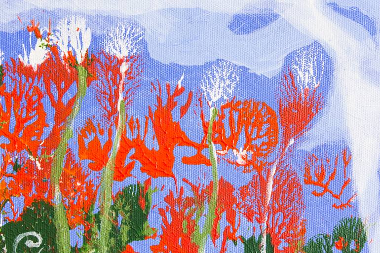Original Abstract Floral Painting by Simonida Djordjevic