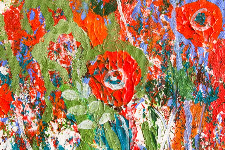 Original Abstract Floral Painting by Simonida Djordjevic