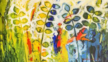 Original Expressionism Garden Paintings by Simonida Djordjevic