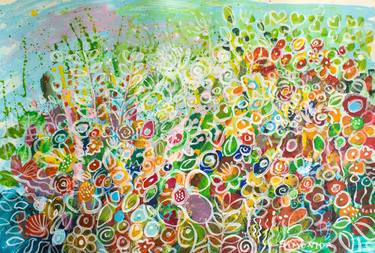 Original Modern Garden Paintings by Simonida Djordjevic