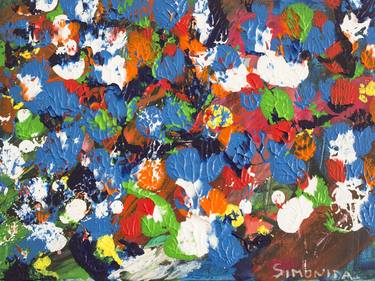 Original Abstract Expressionism Floral Paintings by Simonida Djordjevic