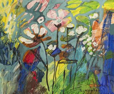 Print of Expressionism Floral Paintings by Simonida Djordjevic