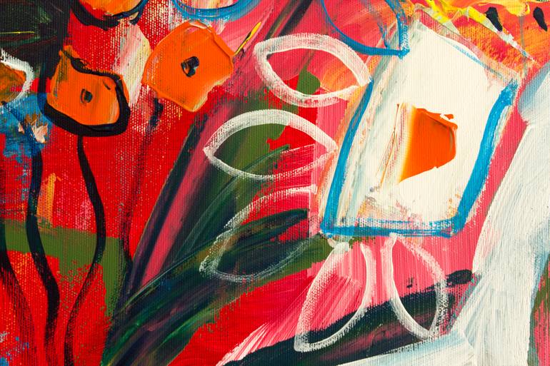 Original Abstract Expressionism Still Life Painting by Simonida Djordjevic