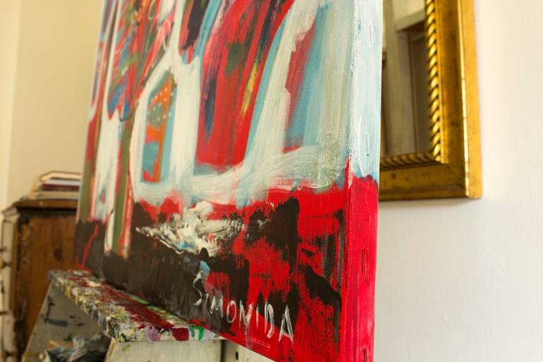 Original Abstract Expressionism Still Life Painting by Simonida Djordjevic