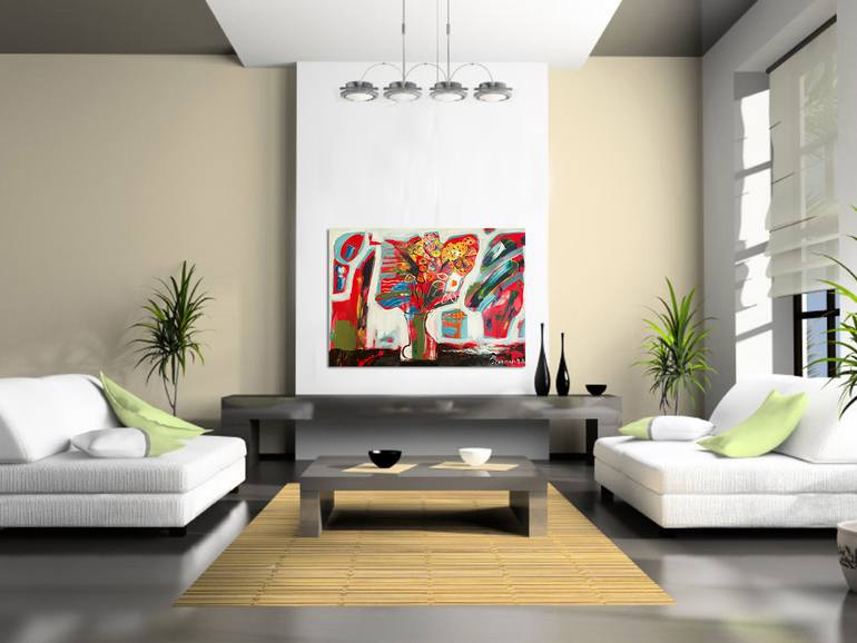 Original Abstract Expressionism Still Life Painting by Simonida Djordjevic
