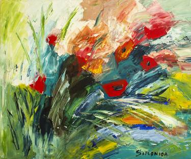 Original Expressionism Floral Paintings by Simonida Djordjevic