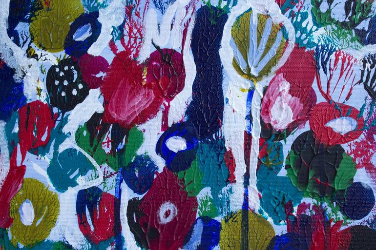 Original Abstract Garden Painting by Simonida Djordjevic