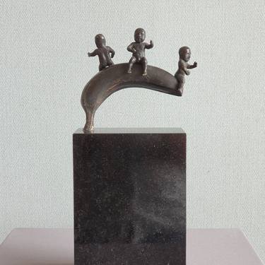 Original Figurative Children Sculpture by Liutauras Grieze