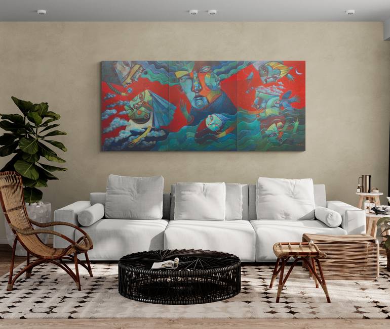 Original Abstract People Painting by Brenda York