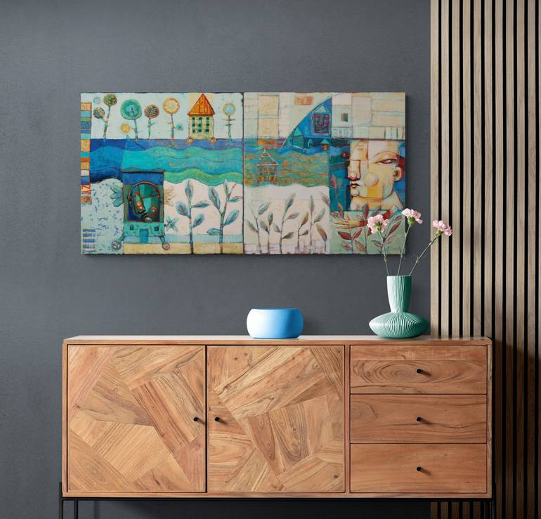 Original Abstract People Painting by Brenda York