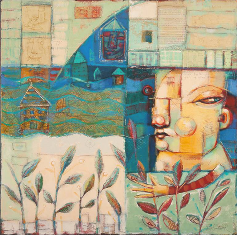 Original Abstract People Painting by Brenda York