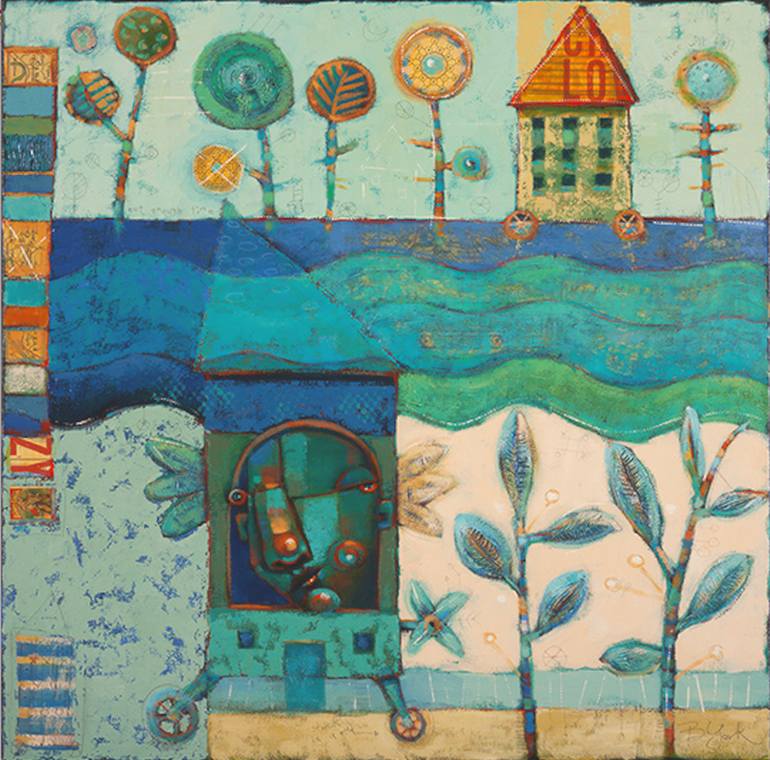 Original Abstract People Painting by Brenda York
