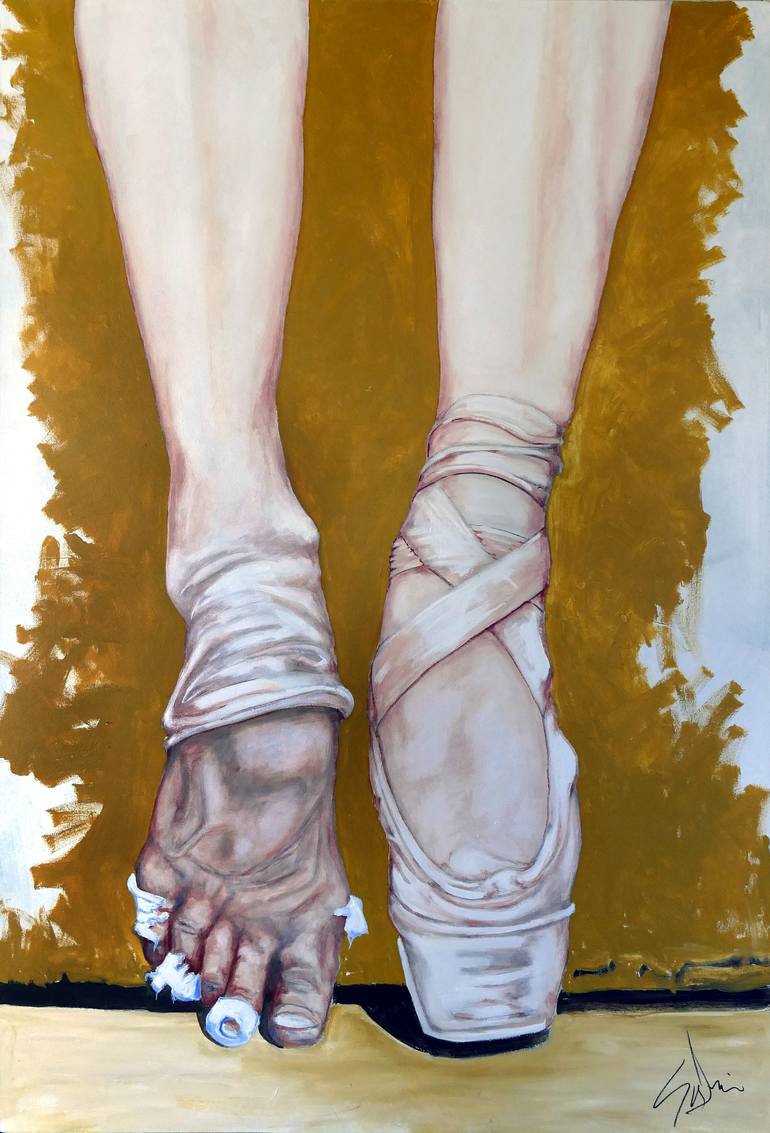 Ballet Feet Painting by Sylvain Chamberlain | Saatchi
