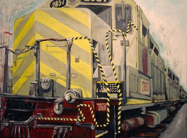 Original Train Paintings by Sylvain Chamberlain