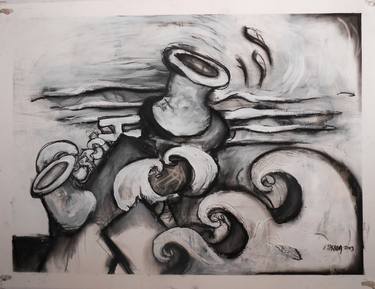 Print of Abstract Expressionism Seascape Drawings by brenda barnum