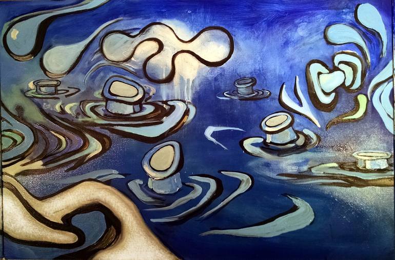 Original Abstract Water Painting by Brenda Barnum