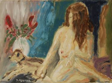Original Figurative Nude Paintings by David R Aguirre