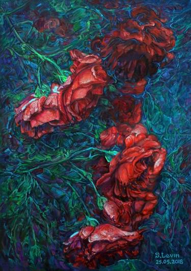 Original Expressionism Floral Paintings by Sergey Levin