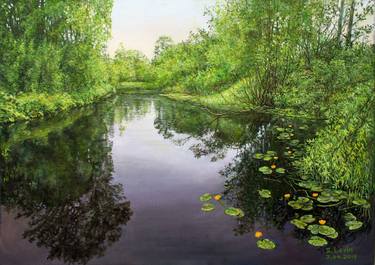 Print of Realism Landscape Paintings by Sergey Levin