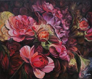 Print of Expressionism Floral Paintings by Sergey Levin