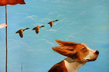 Original Conceptual Dogs Painting by Fan Li