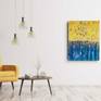 The gold foil shines beautifully under the yellow texture. This piece has many interesting layers and invokes different feelings depending on the lighting.