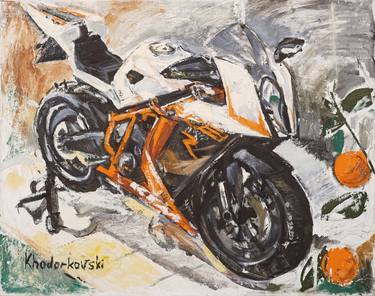 Print of Motorcycle Paintings by Anna Khodorkovski